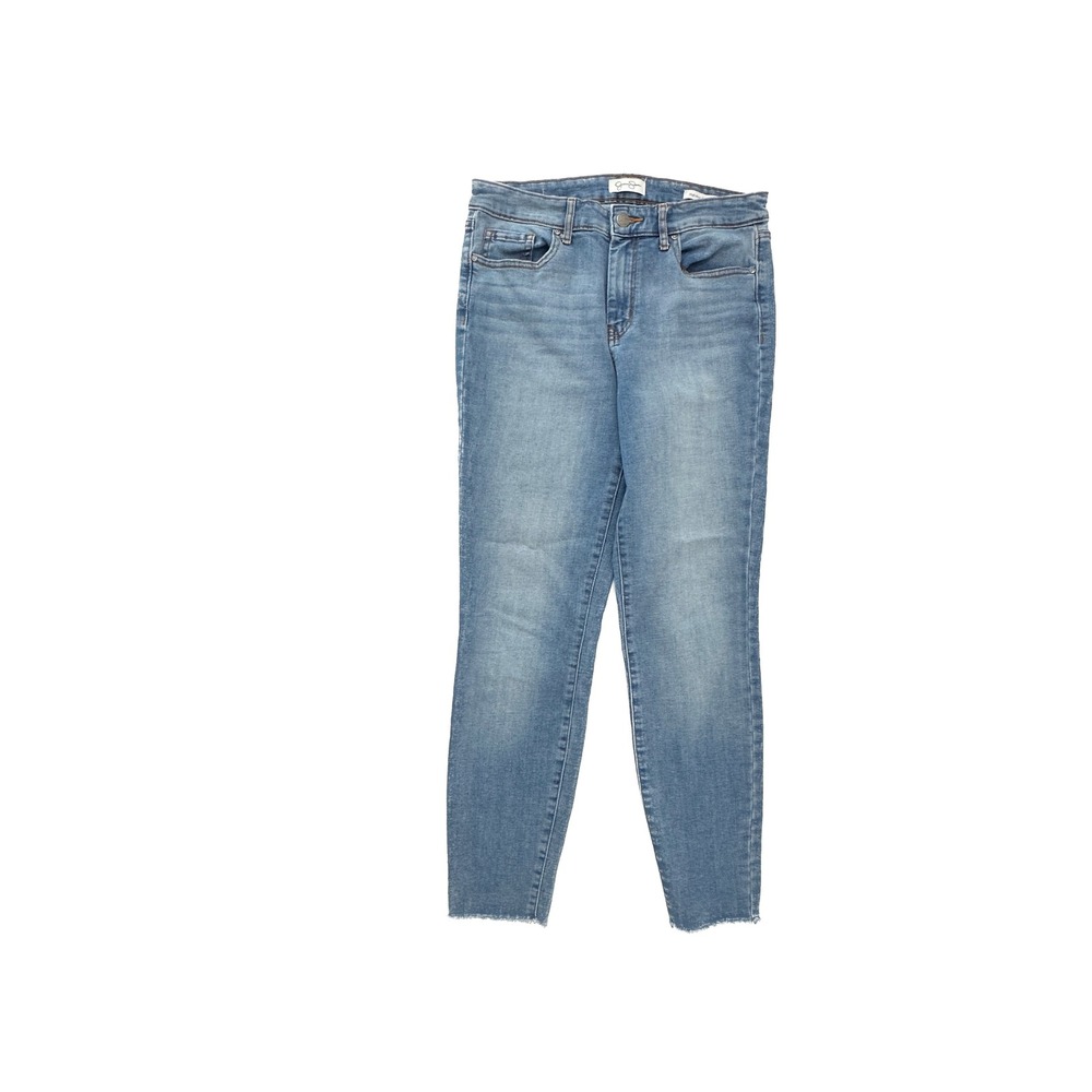 Jessica Simpson High Rise Skinny Ankle Jeans Medium Wash Raw Hem Size 8 W30